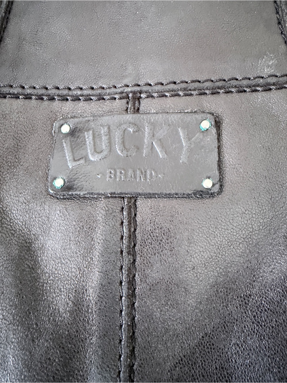 Lucky Brand Black Lambskin Leather cross Bag with Stud Accents - Picture 4 of 11